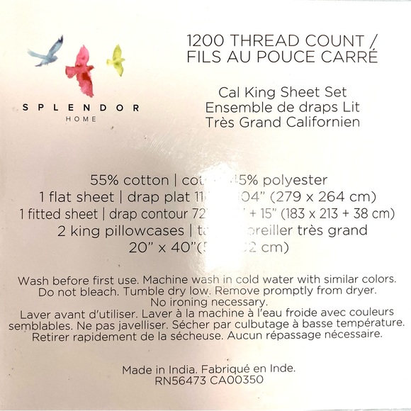 Splendor Home Cal King Sheets 1200 TC - Picture 7 of 8